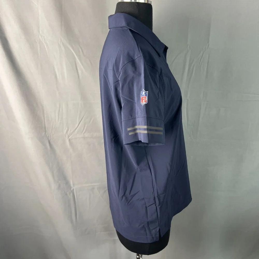 Chicago Bears Football Polo Shirt Womens Medium Navy Nike Dri Fit On Field NFL